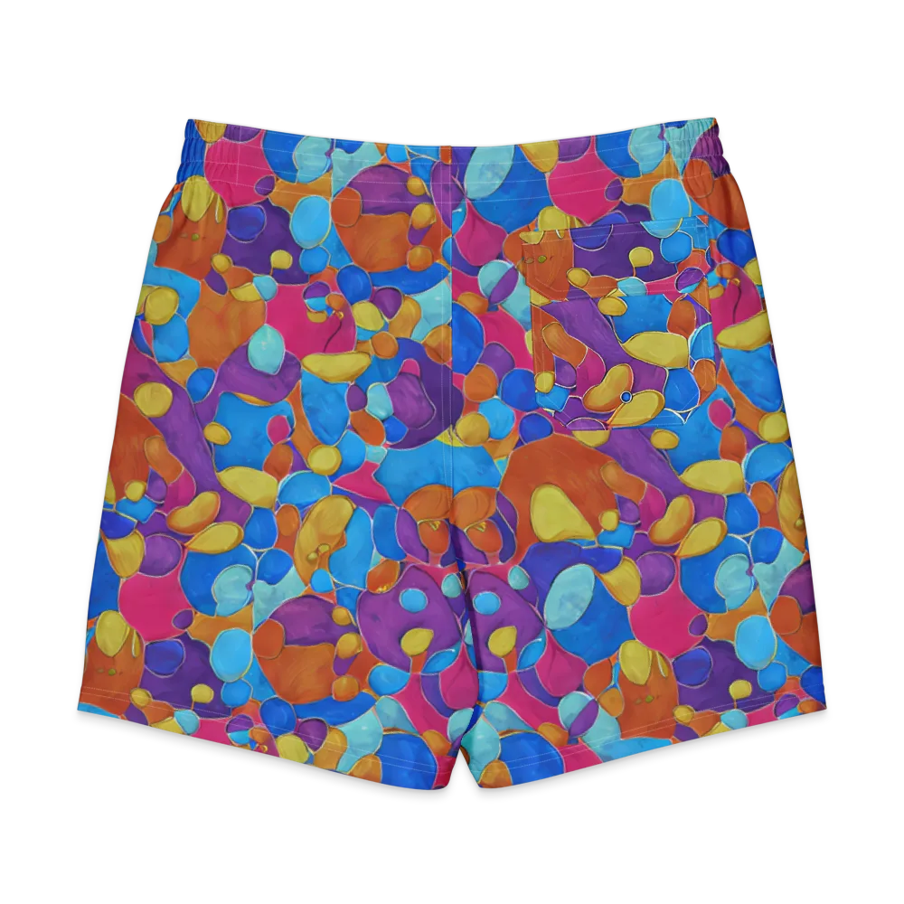 Neon Riverstones on Men's Board Shorts — Back