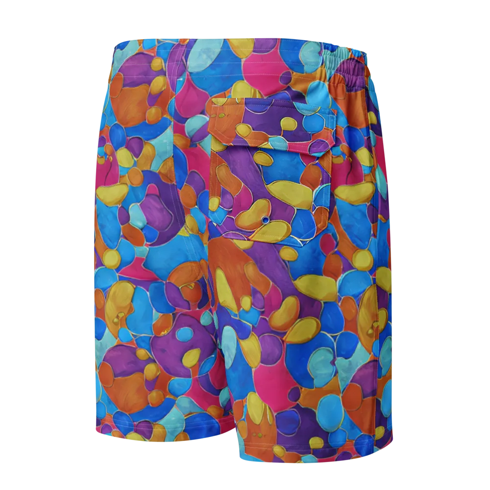 Neon Riverstones on Men's Board Shorts — Back
