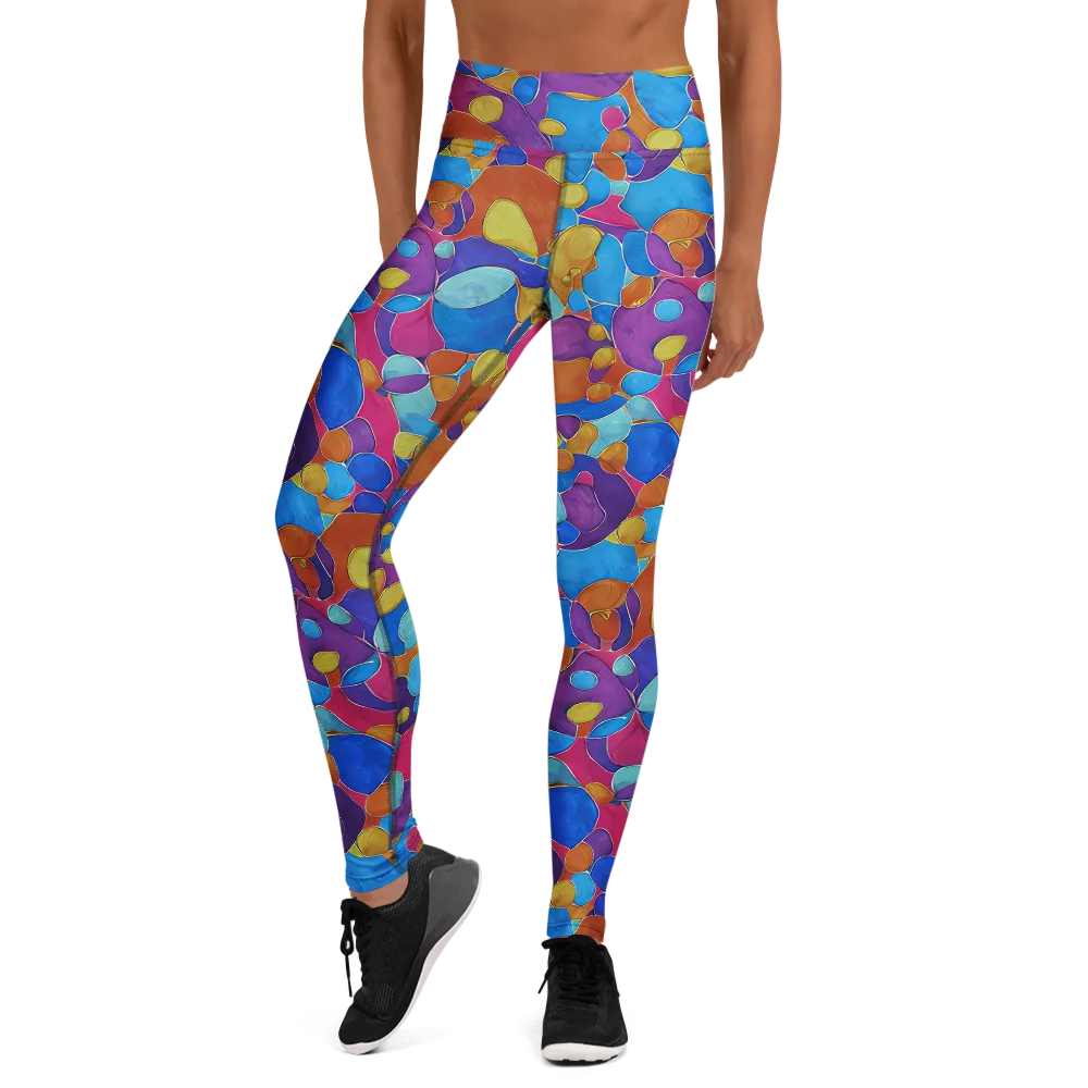 Neon Riverstones on Yoga Leggings — Front