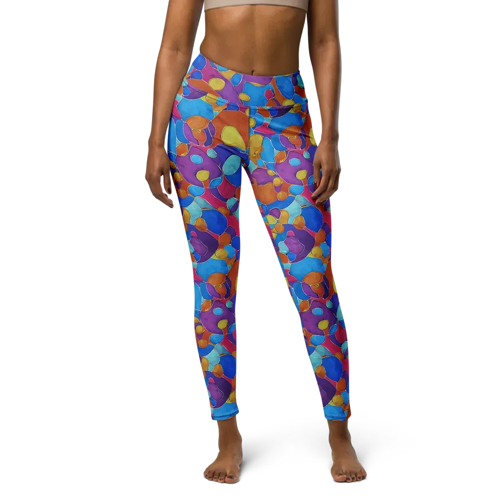 Neon Riverstones on Yoga Leggings — Front
