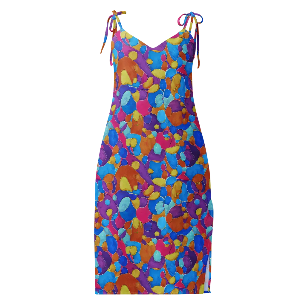 Neon Riverstones on Slip Dress — Front