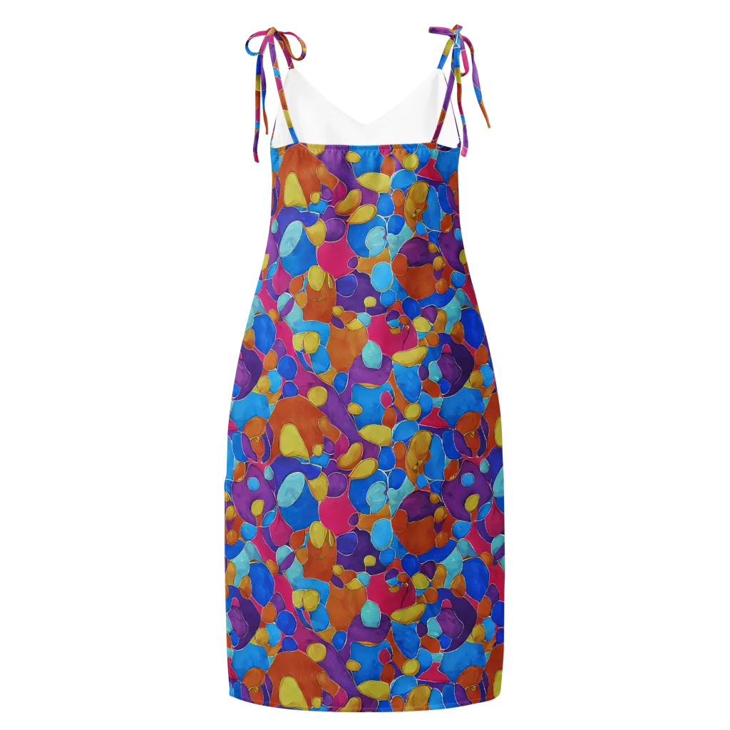 Neon Riverstones on Slip Dress — Back