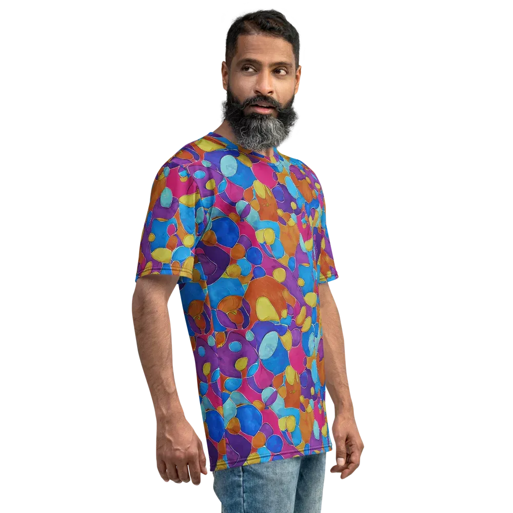 Neon Riverstones on Men's Crew Neck T-Shirt — Right