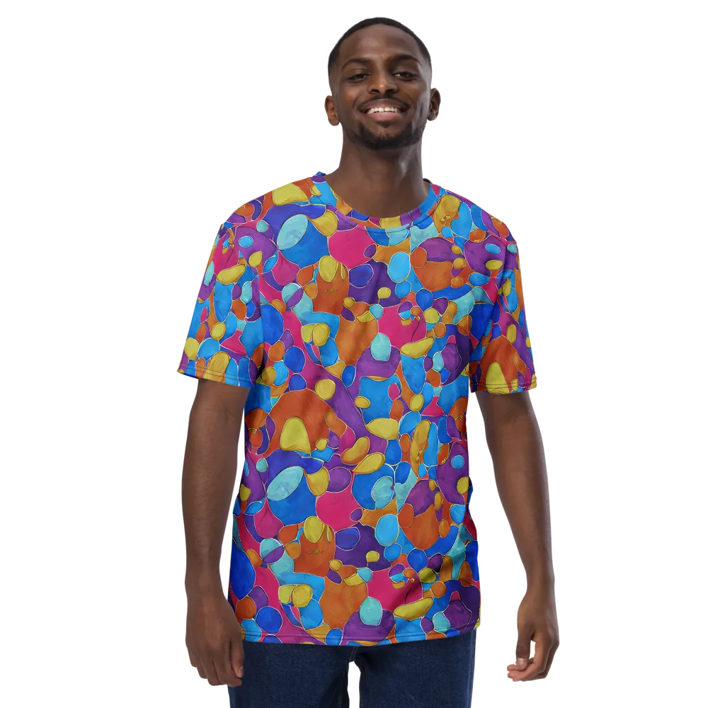 Neon Riverstones on Men's Crew Neck T-Shirt — Front