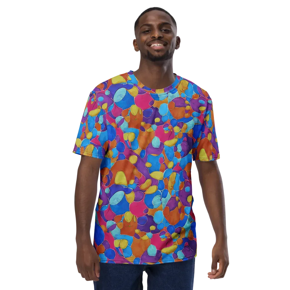 Neon Riverstones on Men's Crew Neck T-Shirt — Front