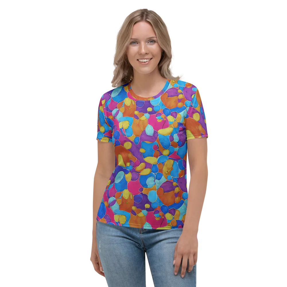 Neon Riverstones on Women's Crew Neck T-Shirt — Front