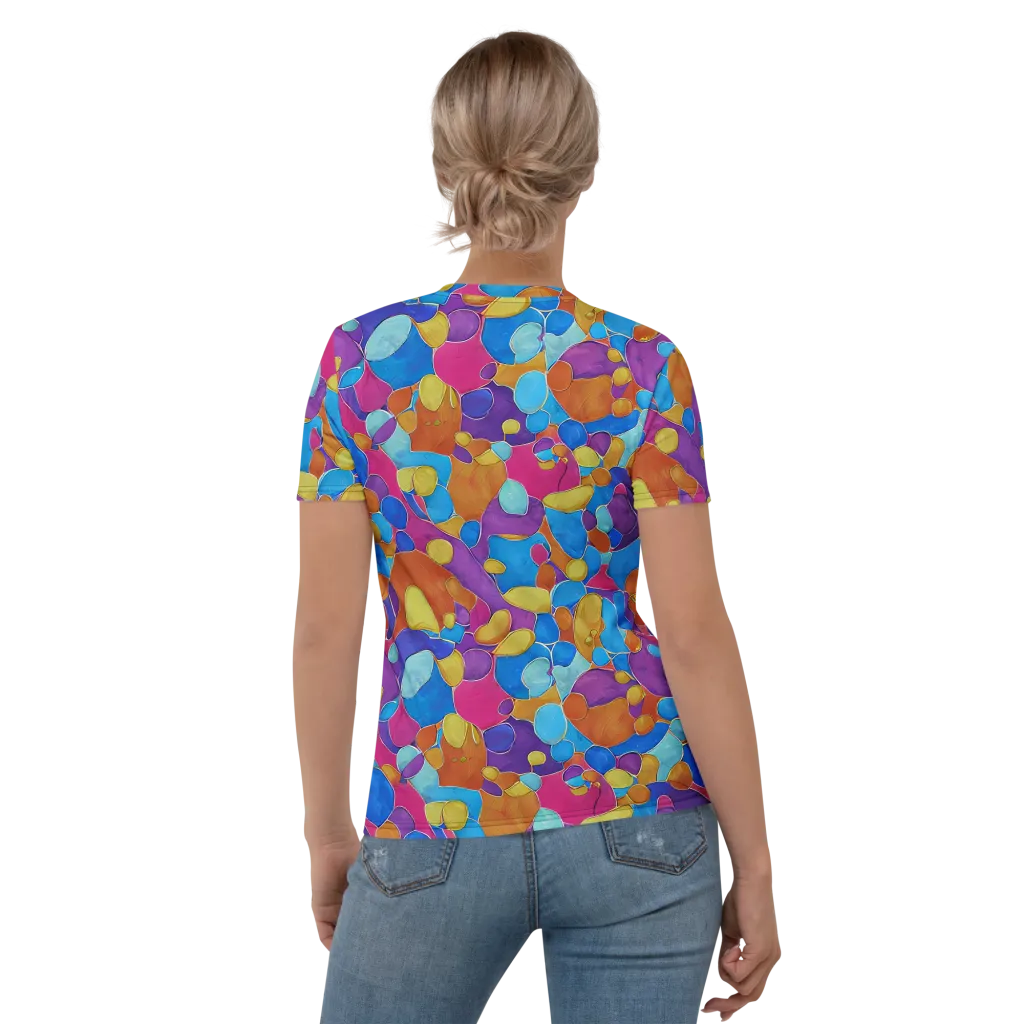 Neon Riverstones on Women's Crew Neck T-Shirt — Back