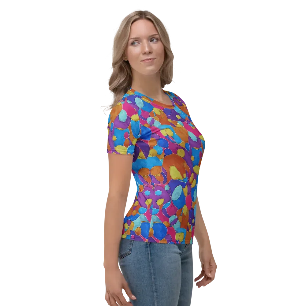 Neon Riverstones on Women's Crew Neck T-Shirt — Right