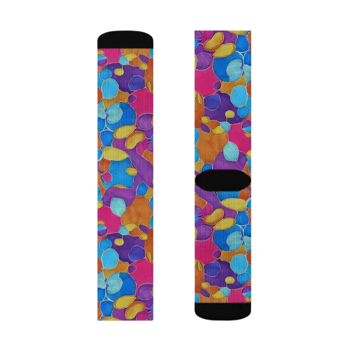 Neon Riverstones on a Socks