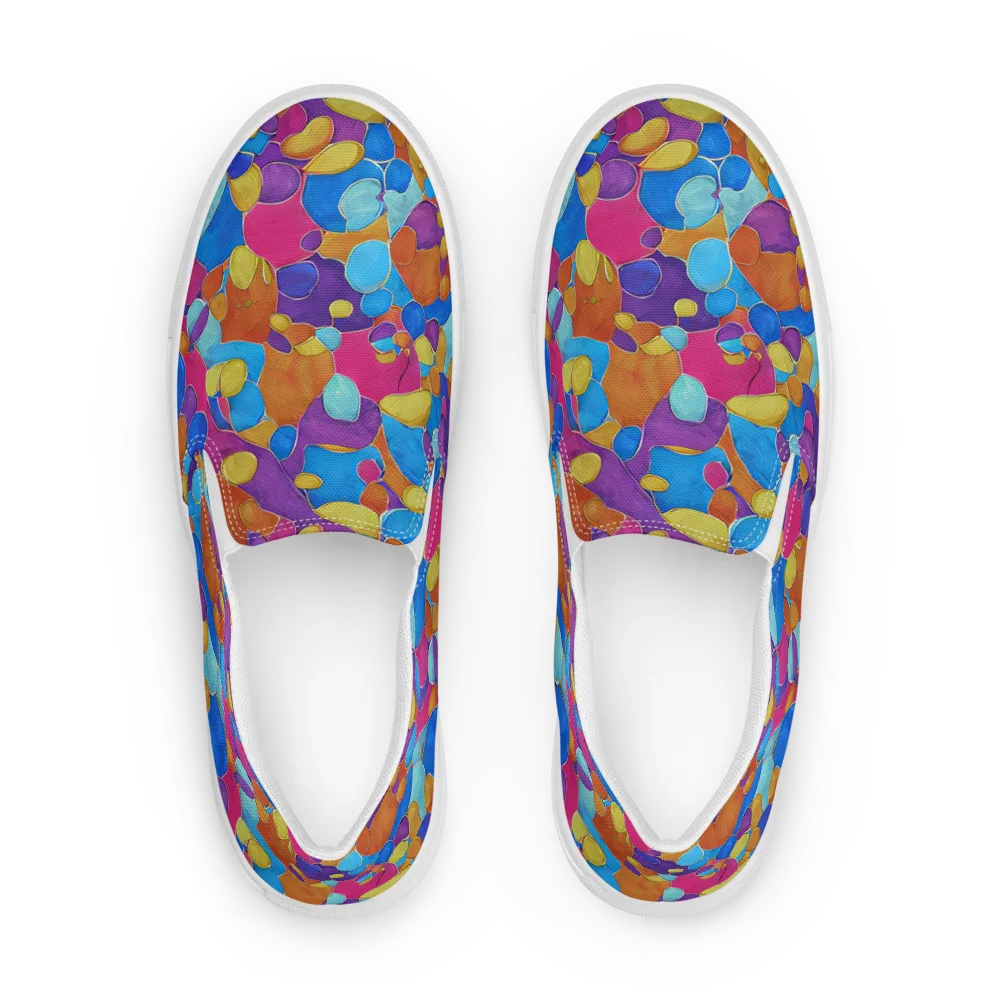 Neon Riverstones on Women's Slip-On Canvas Shoes — Front