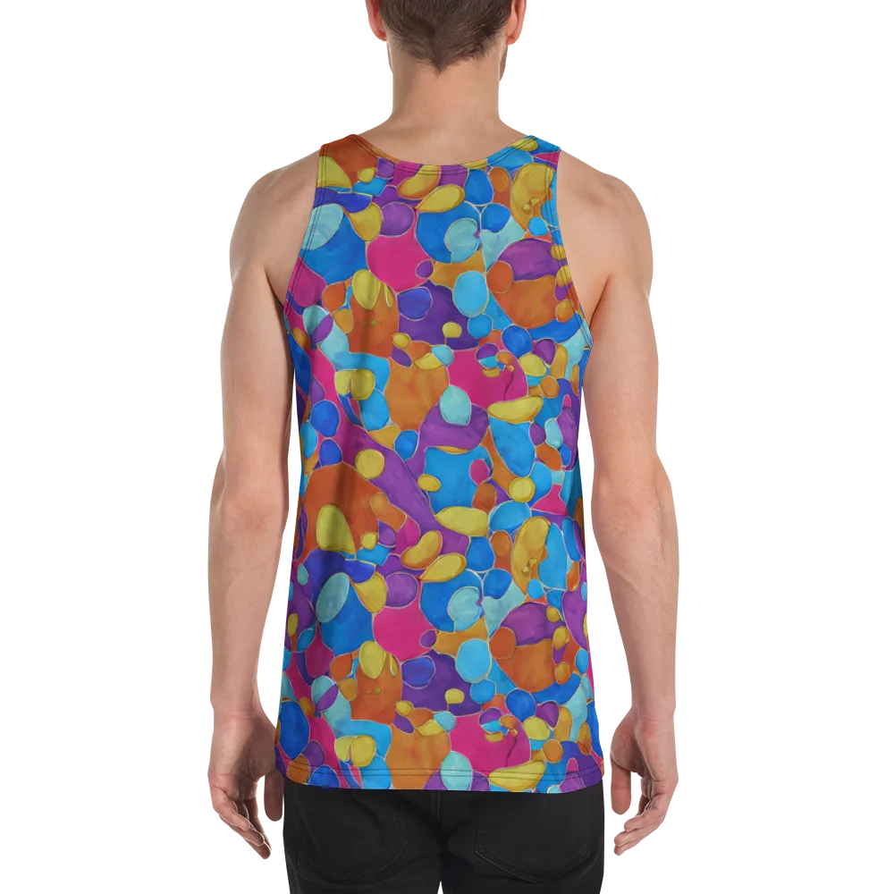 Neon Riverstones on Men's Tank Top — Back