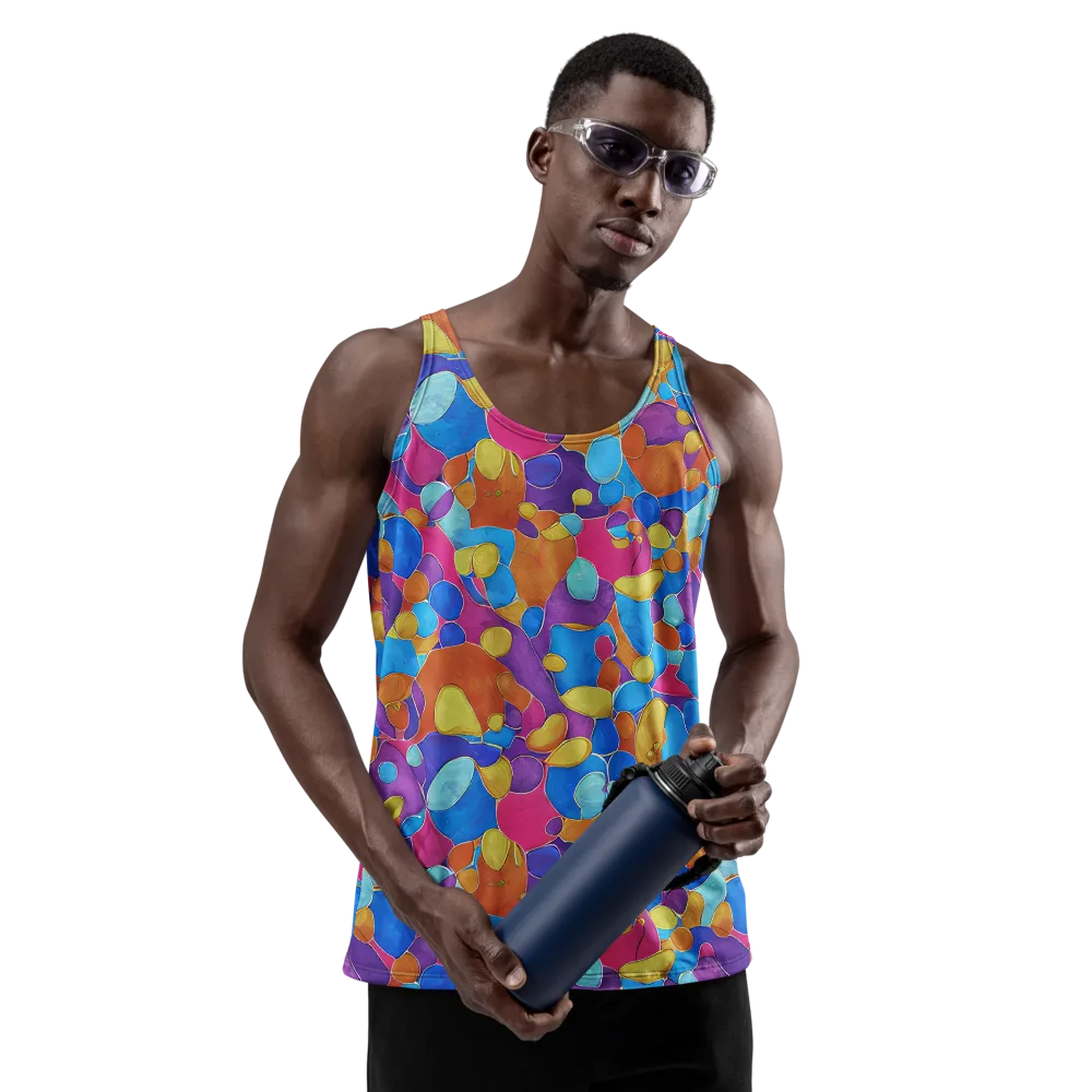 Neon Riverstones on Men's Tank Top — Front
