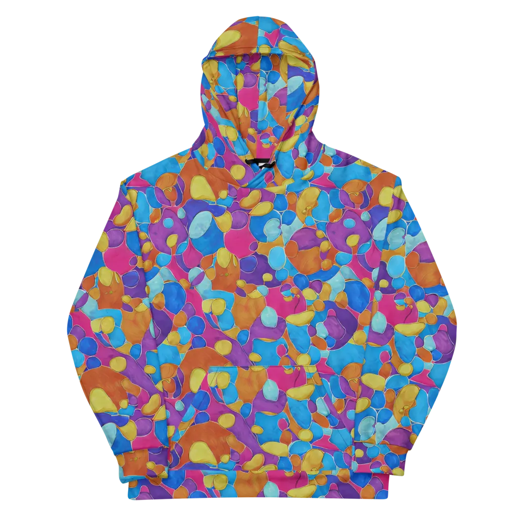Neon Riverstones on Cotton Hoodie — Front