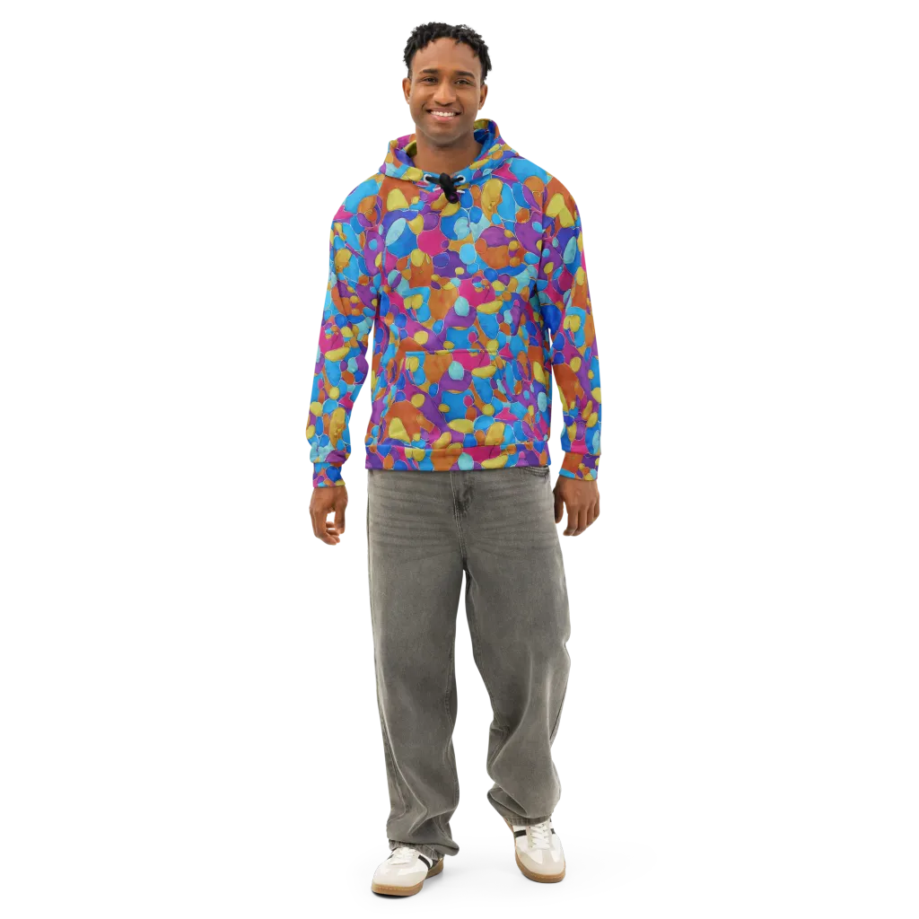 Neon Riverstones on Cotton Hoodie — Front