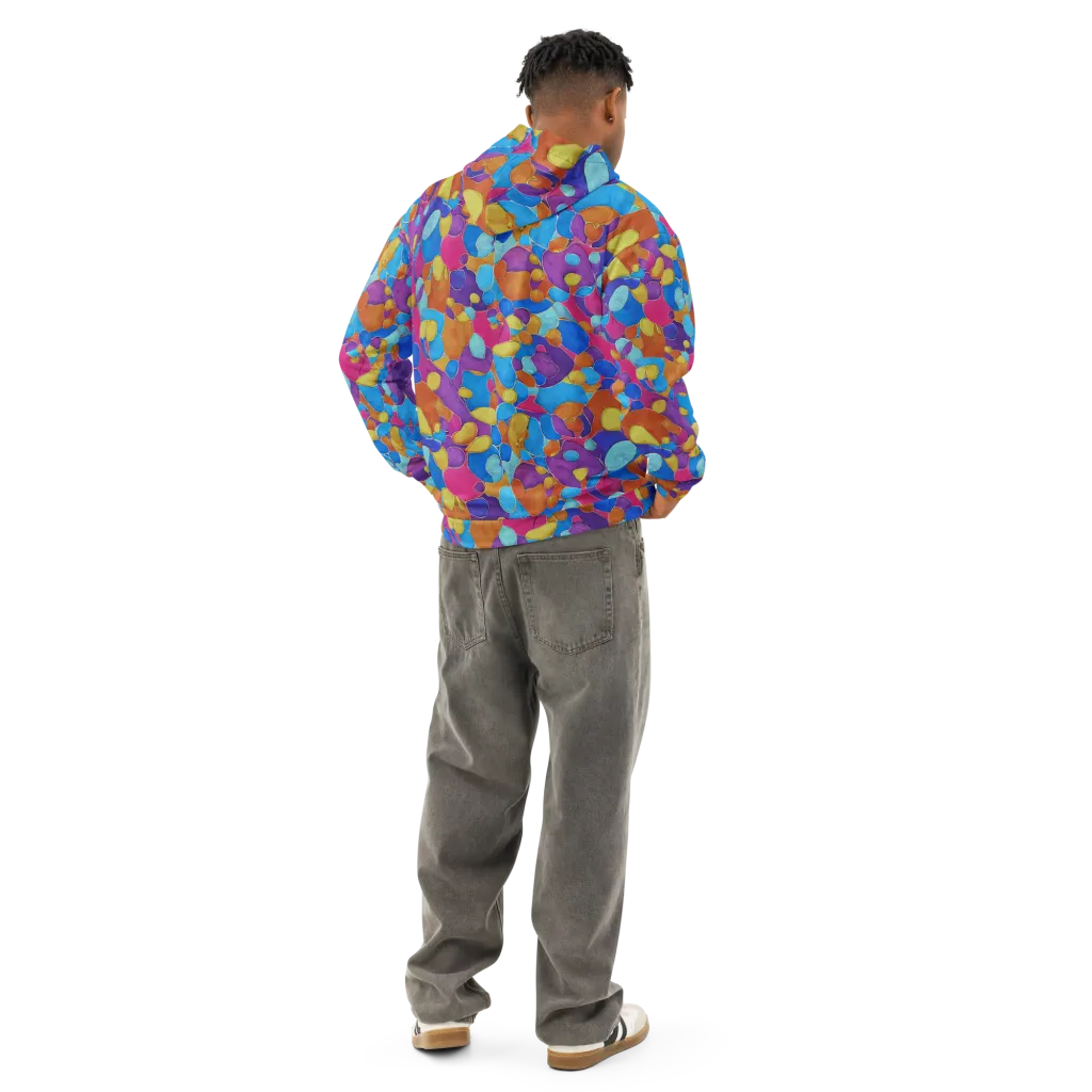 Neon Riverstones on Cotton Hoodie — Back