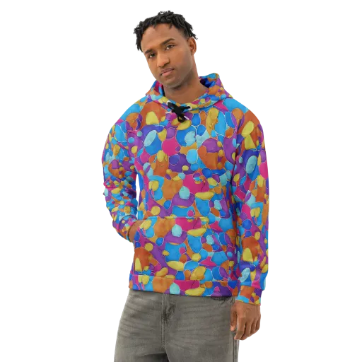 Neon Riverstones on a Cotton Hoodie