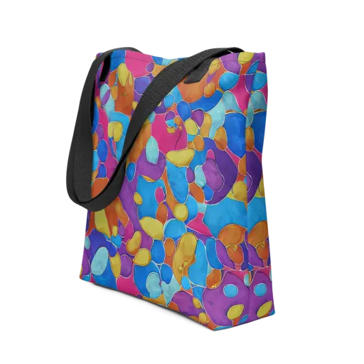 Neon Riverstones on a Tote Bag