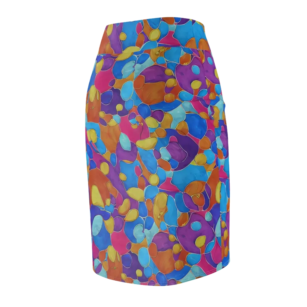 Neon Riverstones on Pencil Skirt — Back Side