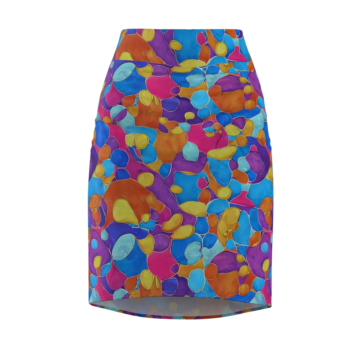 Neon Riverstones on Pencil Skirt — Front