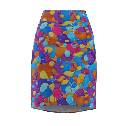 Neon Riverstones on a Pencil Skirt