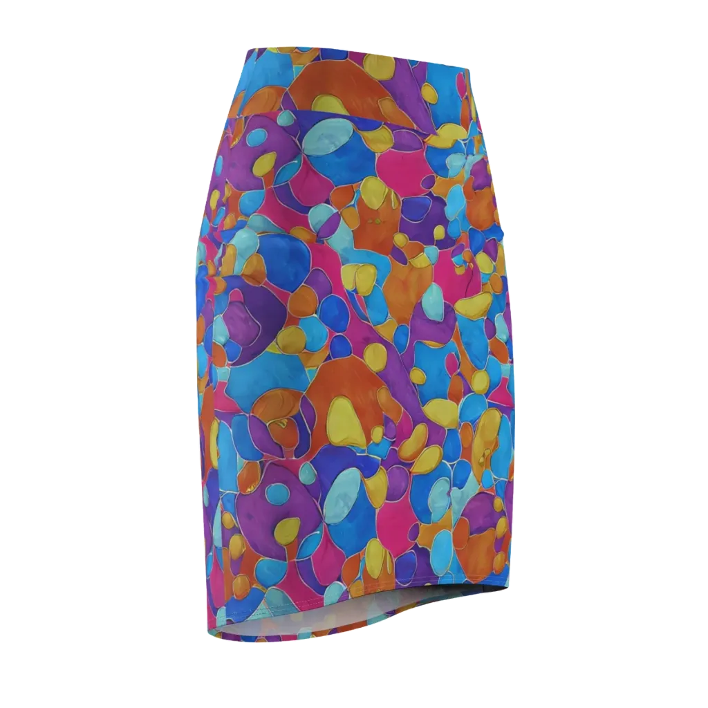 Neon Riverstones on Pencil Skirt — Front Side