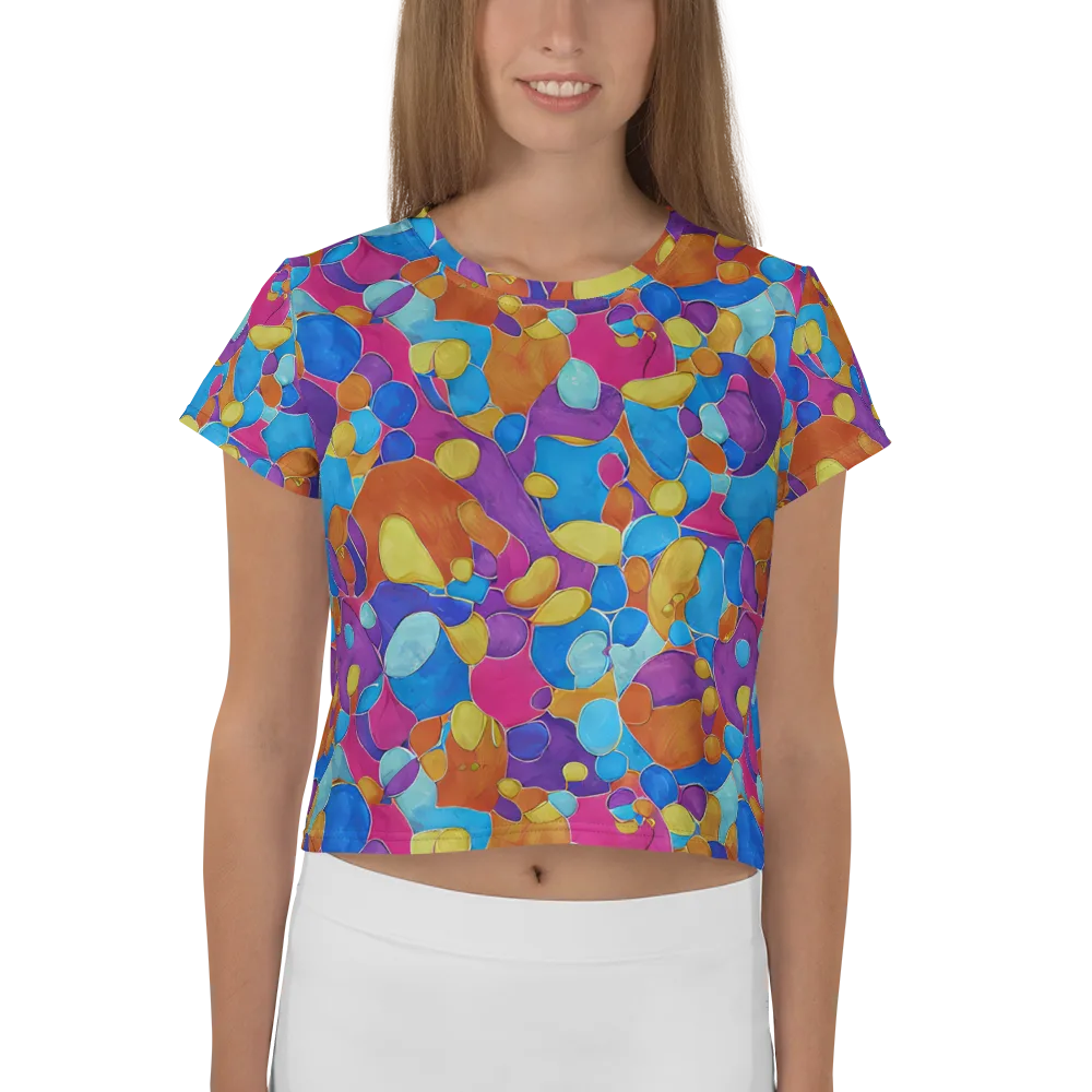 Neon Riverstones on Crop Tee — Front