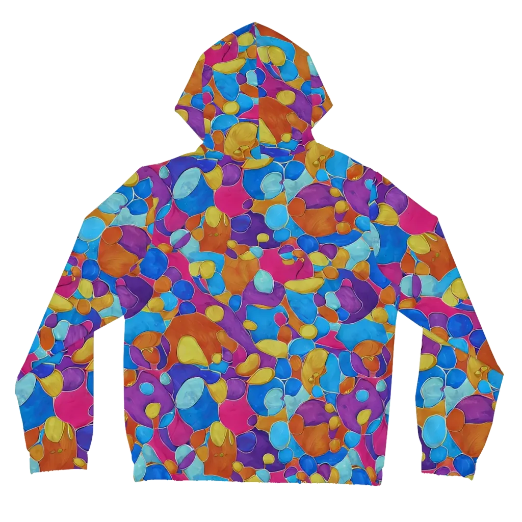 Neon Riverstones on Women's Full-Zip Hoodie — Back