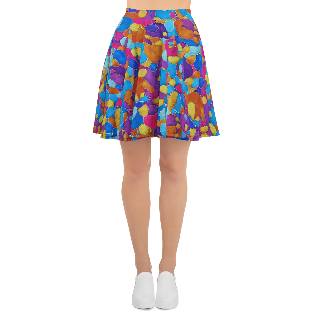 Neon Riverstones on Skater Skirt — Front