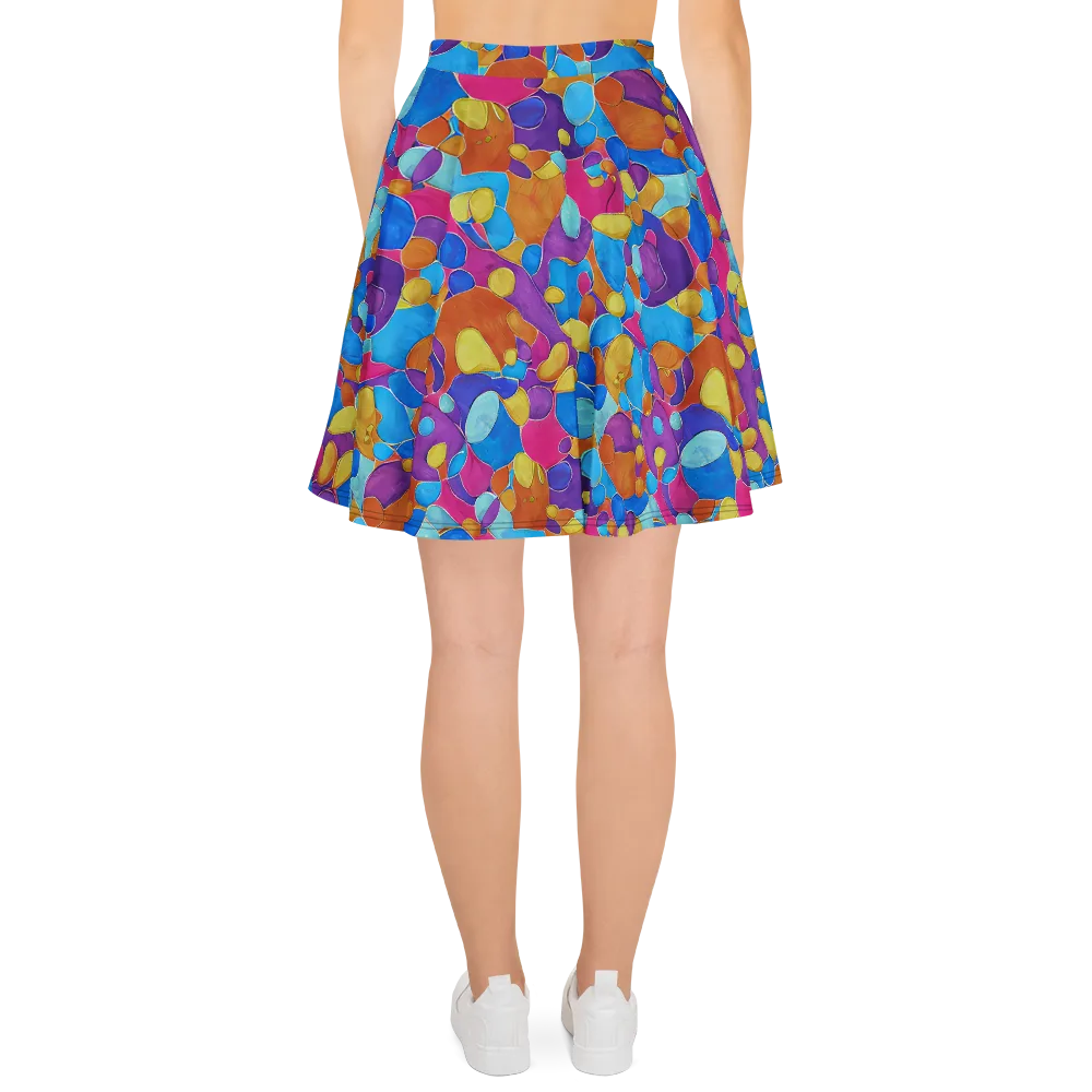Neon Riverstones on Skater Skirt — Back