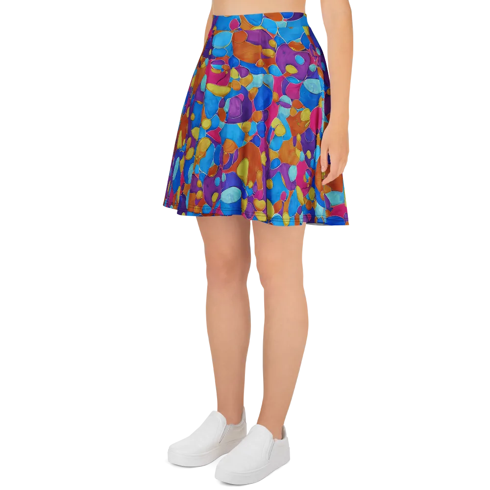 Neon Riverstones on Skater Skirt — Left