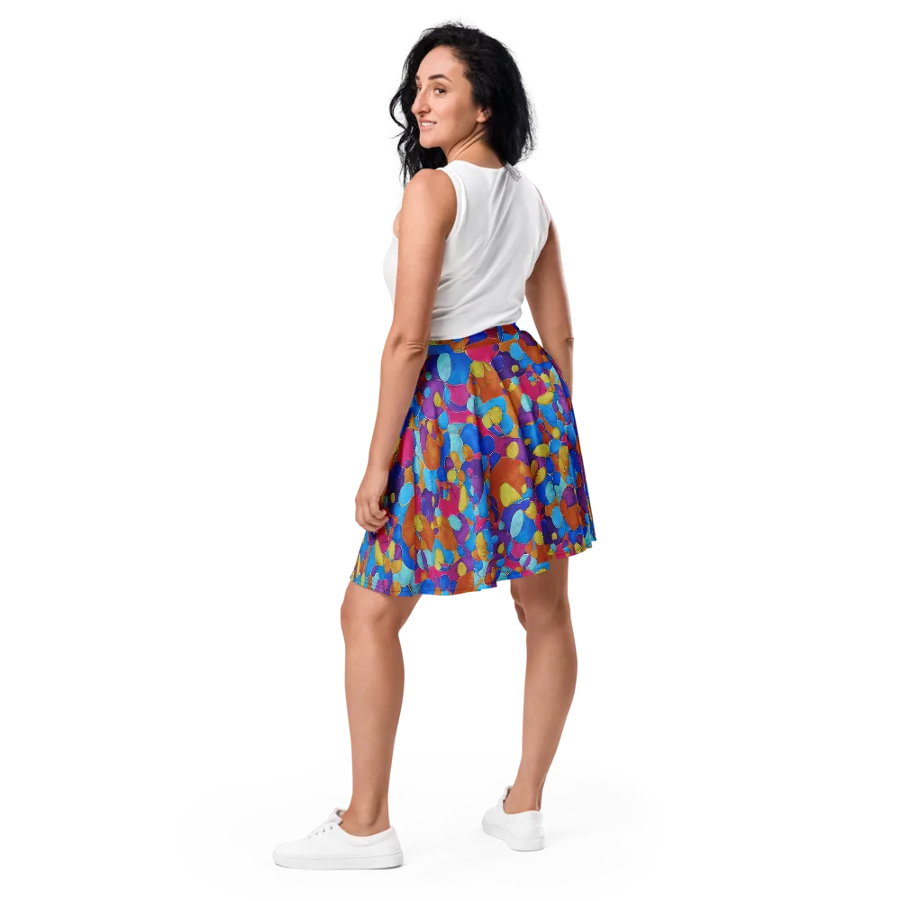Neon Riverstones on Skater Skirt — Back