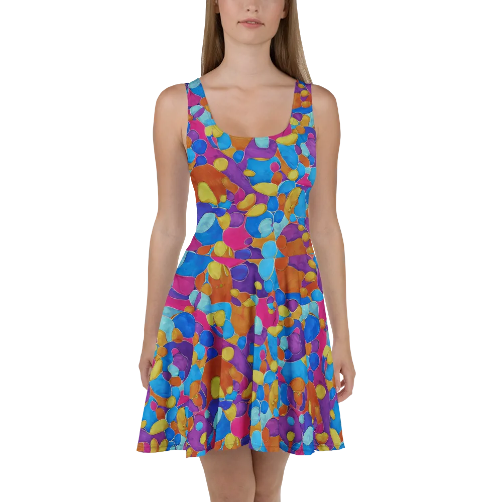 Neon Riverstones on Skater Dress — Front