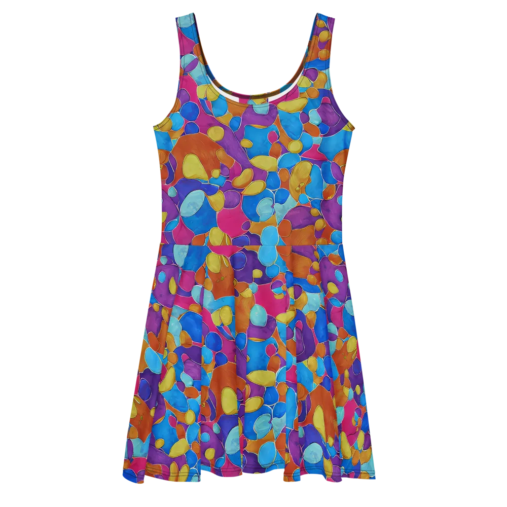 Neon Riverstones on Skater Dress — Front