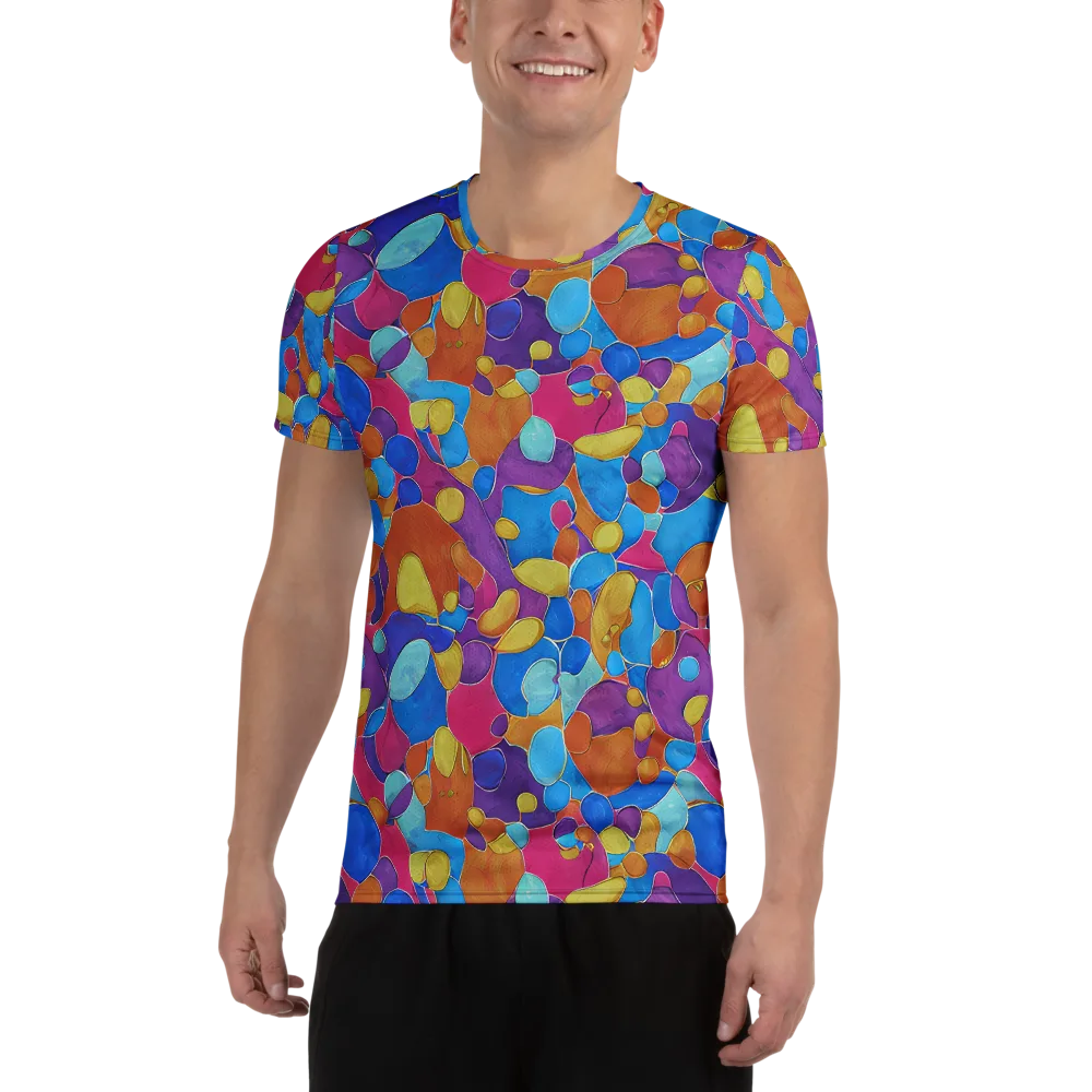 Neon Riverstones on Men's Athletic T-Shirt — Front