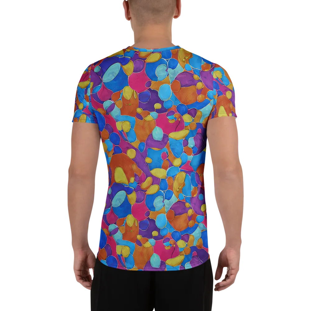 Neon Riverstones on Men's Athletic T-Shirt — Back
