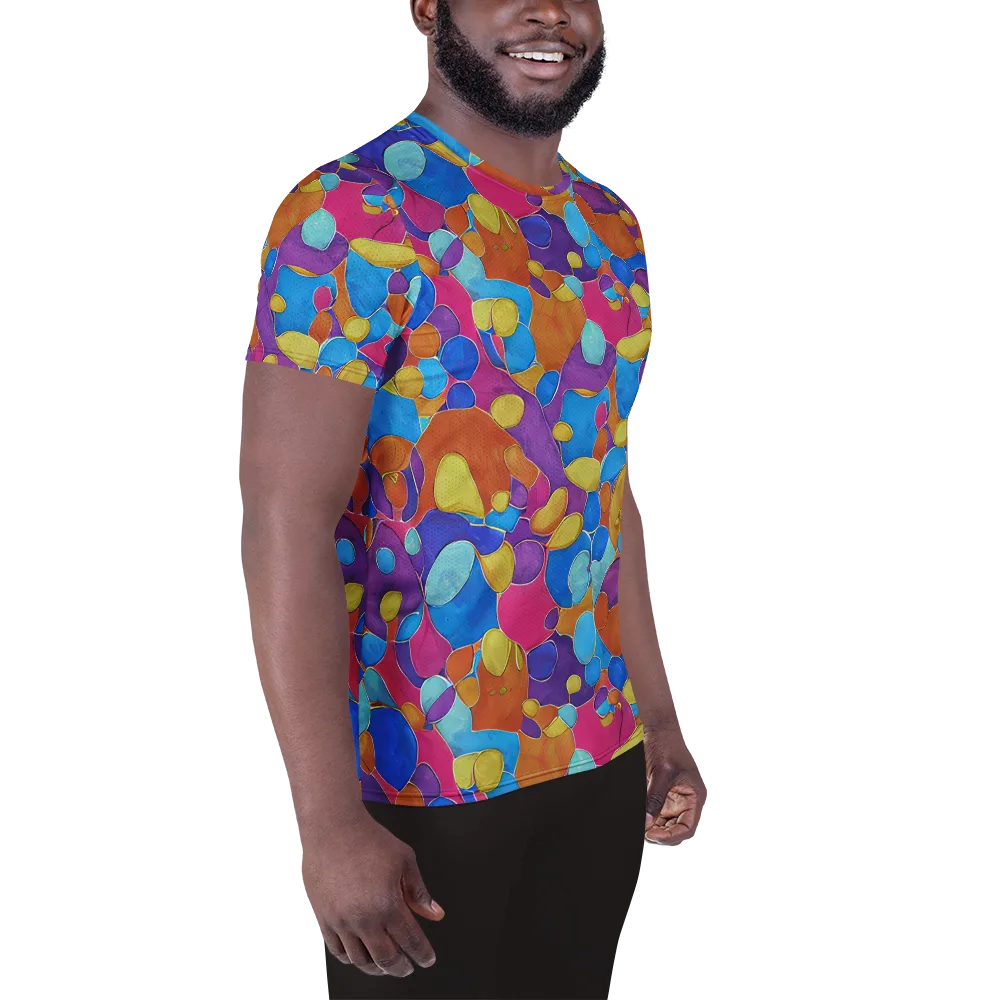 Neon Riverstones on Men's Athletic T-Shirt — Right