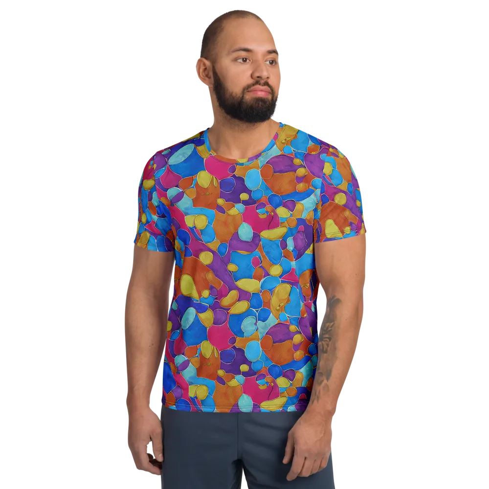 Neon Riverstones on Men's Athletic T-Shirt — Front