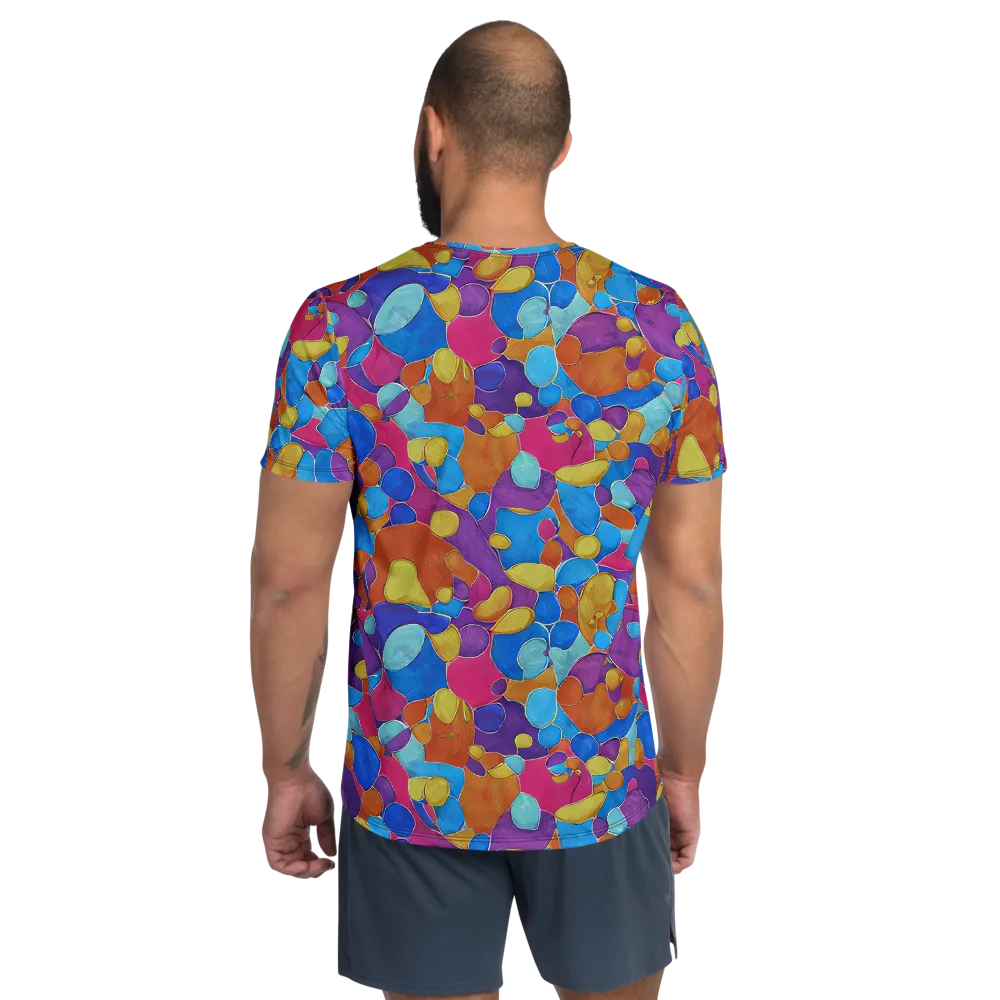 Neon Riverstones on Men's Athletic T-Shirt — Back
