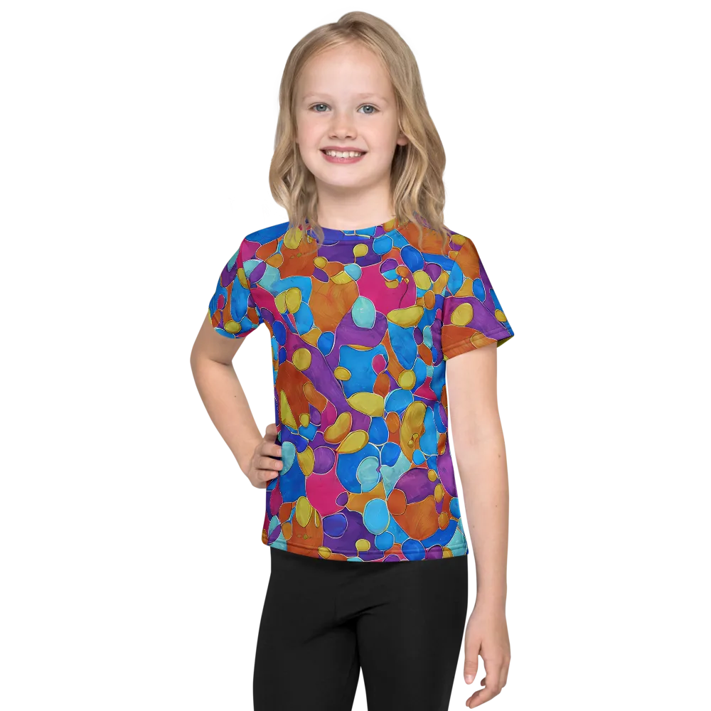 Neon Riverstones on Kids Crew Neck T-Shirt — Front