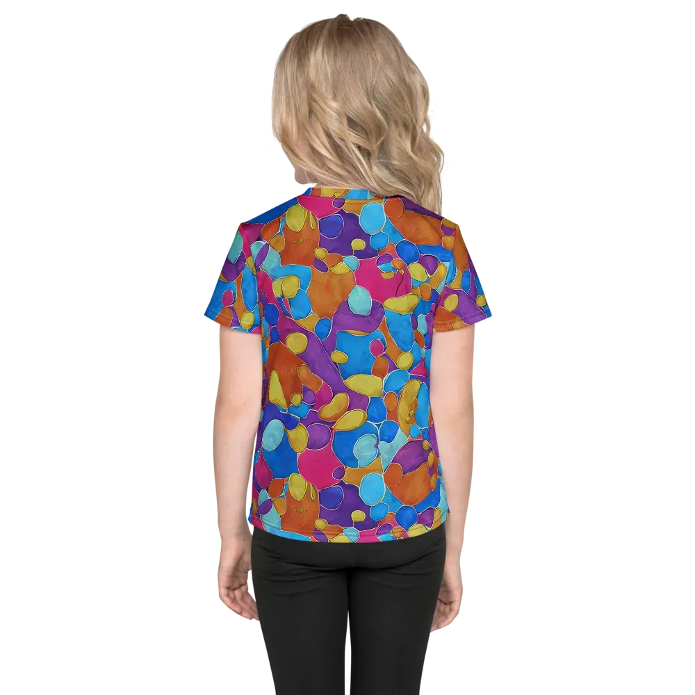 Neon Riverstones on Kids Crew Neck T-Shirt — Back