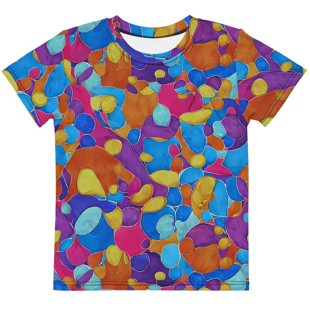 Neon Riverstones on Kids Crew Neck T-Shirt — Front