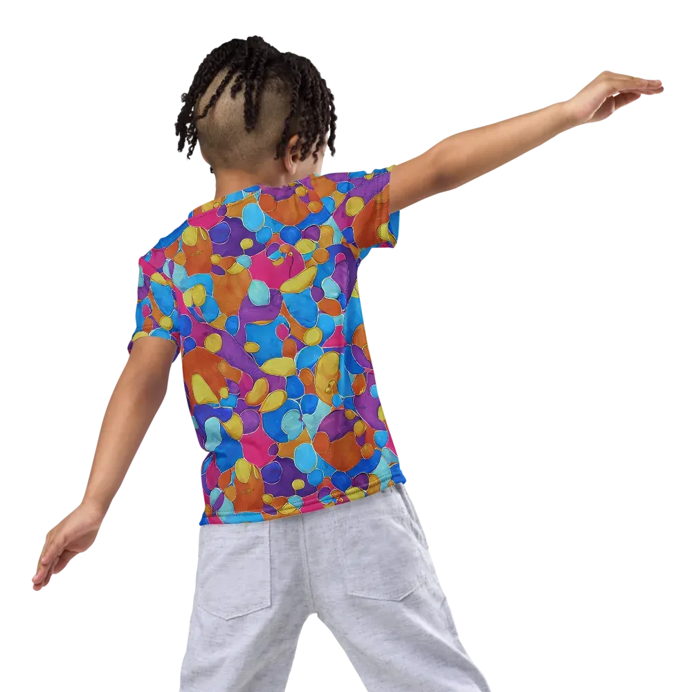 Neon Riverstones on Kids Crew Neck T-Shirt — Back