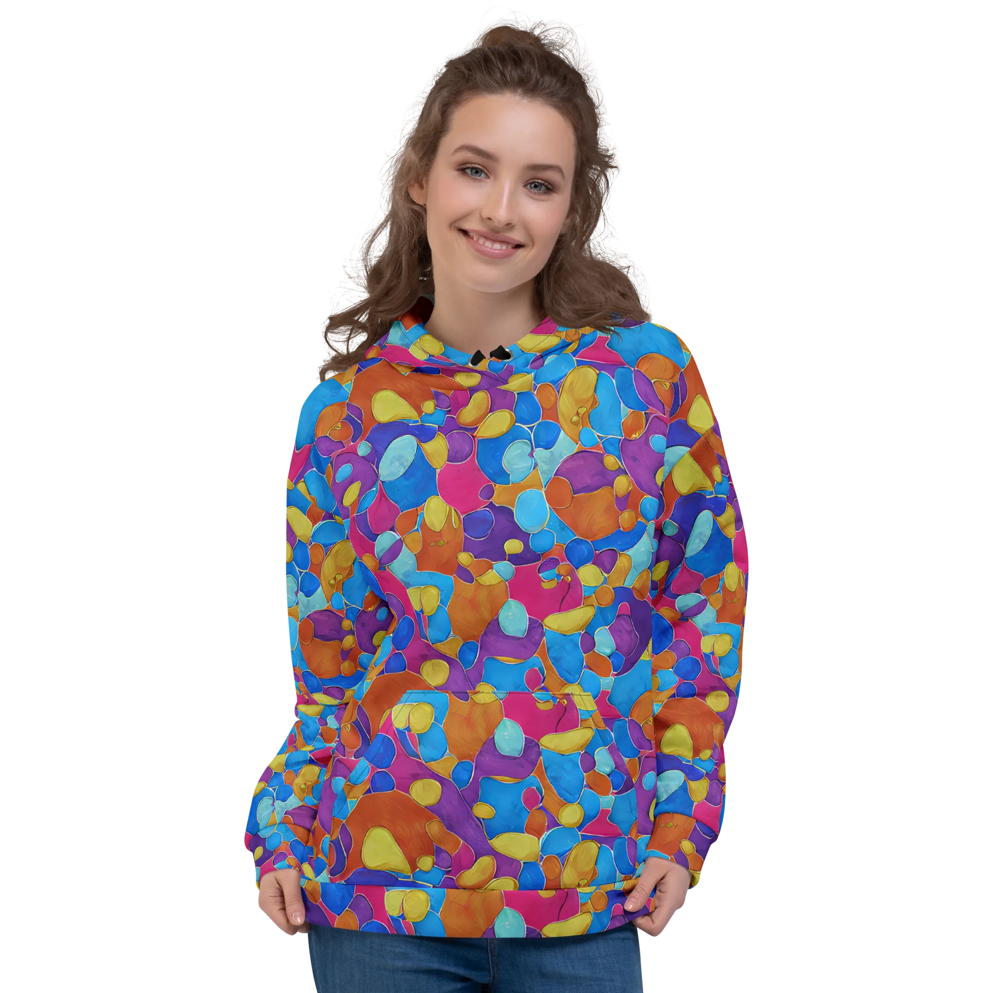 Neon Riverstones on Hoodie — Front