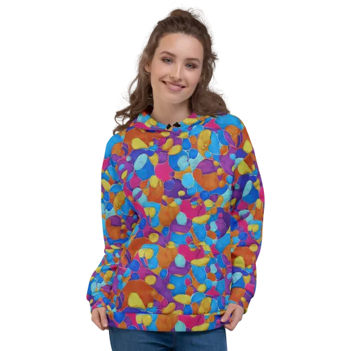 Neon Riverstones on a Hoodie