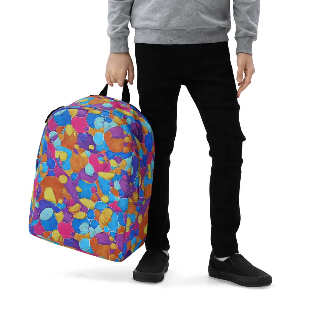 Neon Riverstones on Minimalist Backpack — Zoomed-in