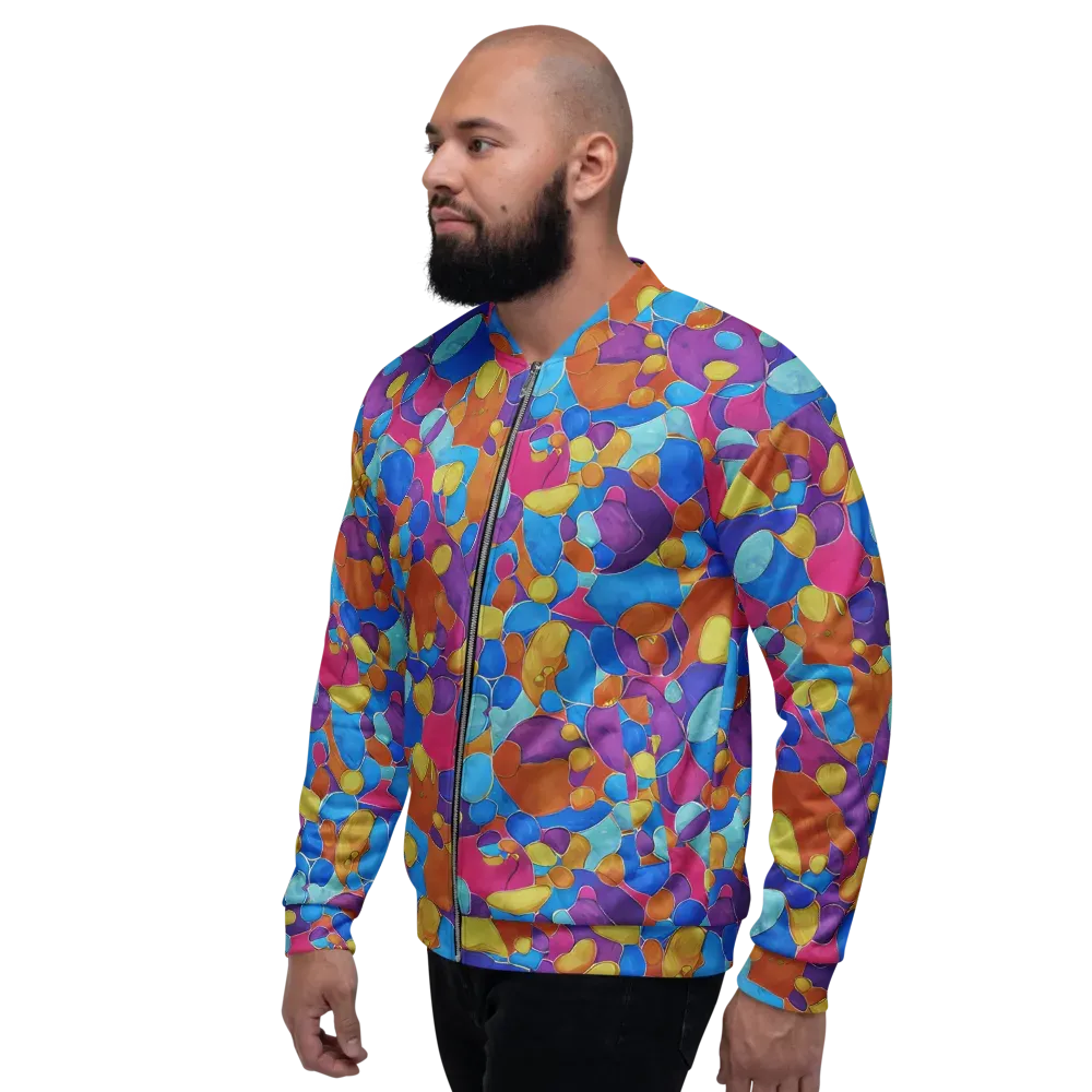 Neon Riverstones on Bomber Jacket — Left