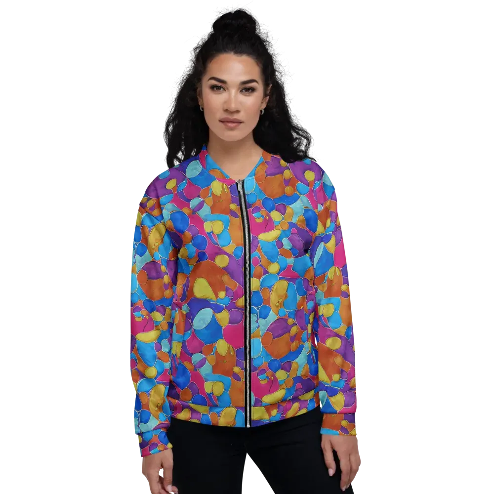 Neon Riverstones on Bomber Jacket — Front