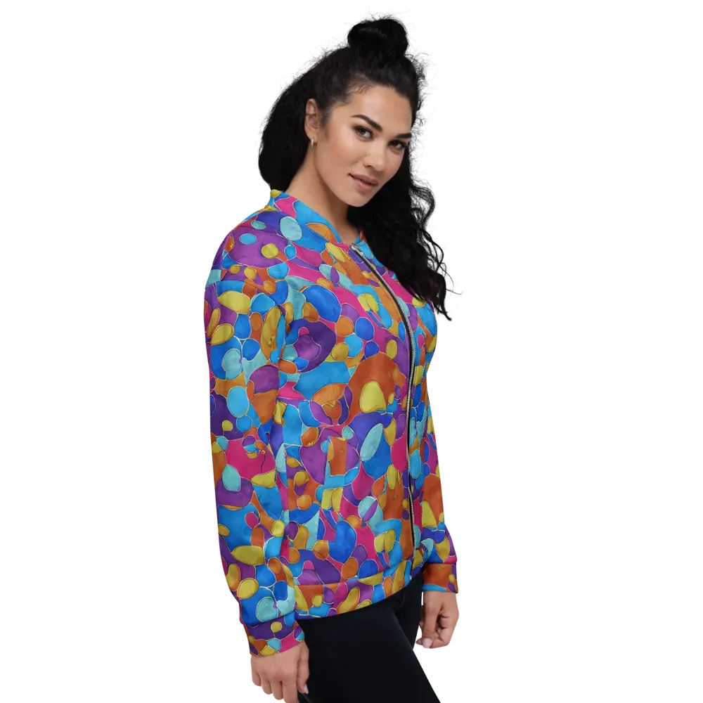 Neon Riverstones on Bomber Jacket — Right