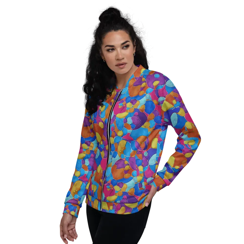 Neon Riverstones on Bomber Jacket — Left