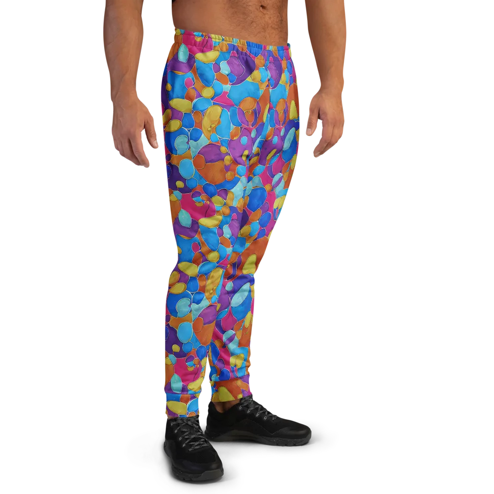 Neon Riverstones on Men's Joggers — Right